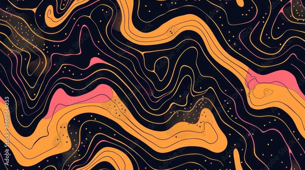 Abstract Orange, Pink, and Black Swirling Pattern Abstract Orange, Pink, and Black Swirling Pattern