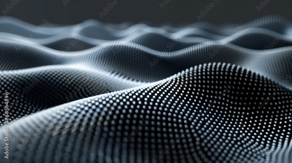 Abstract Wavy Pattern of White Dots on Black Background Abstract Wavy Pattern of White Dots on Black Background