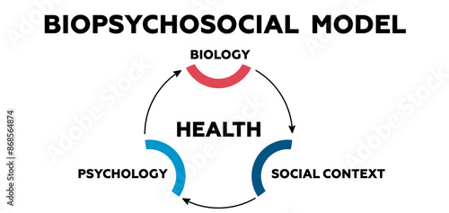 Biopsychosocial model. Psychology of biology and social context with presentation of character types with introverted personal vector perfectionism
