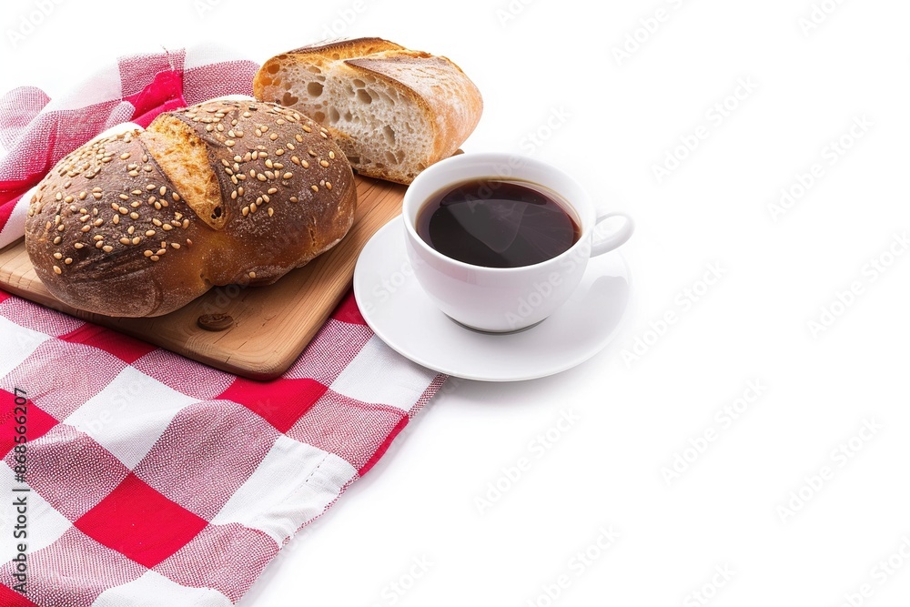 Delicious Breakfast on White Table With Copy Space Delicious Breakfast on White Table With Copy Space