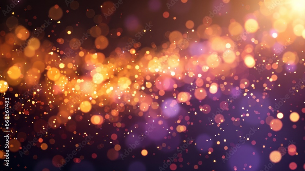 Abstract Sparkling Golden and Purple Bokeh Background Abstract Sparkling Golden and Purple Bokeh Background