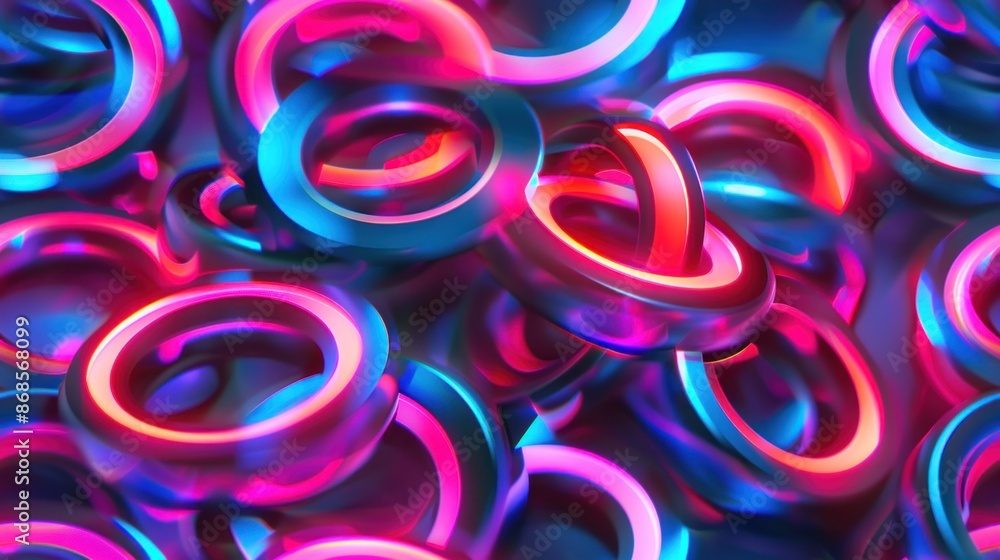 Abstract Neon Rings Background Abstract Neon Rings Background