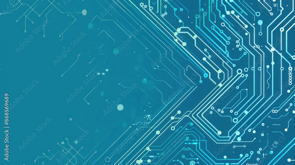 Abstract Circuit Board Design in Teal and White Abstract Circuit Board Design in Teal and White