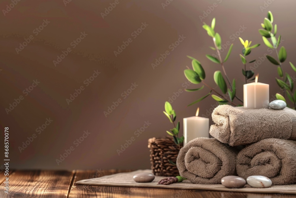 A stack of colorful towels resting on a wooden surface A stack of colorful towels resting on a wooden surface