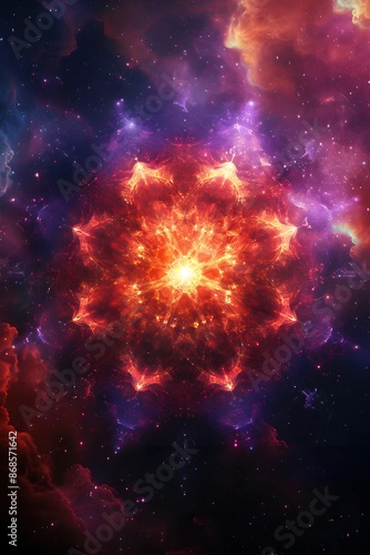 Wallpaper Mural Mesmerizing Cosmic Mandala:A Celestial Masterpiece of Radiant Geometry and Glowing Textures Torontodigital.ca