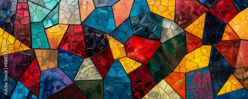 Colorful shapes forming a mosaic design