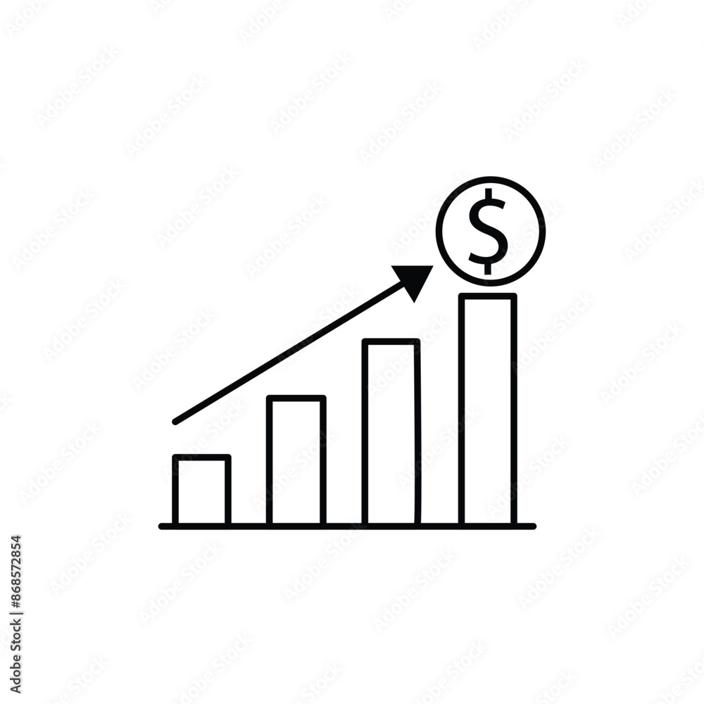 Finance, growth, interest line icon. Outline vector. Finance, growth, interest line icon. Outline vector.