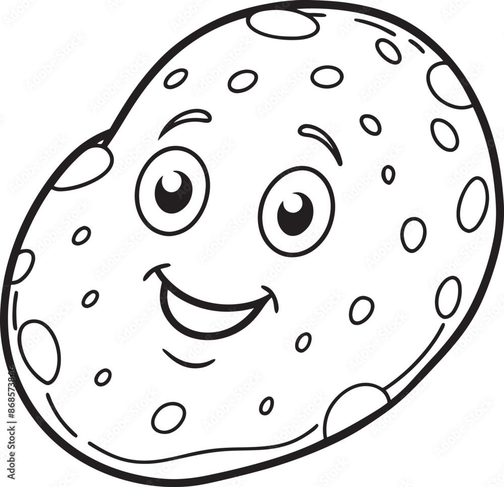 Happy Potato Illustration Cartoon Isolated Icon Happy Potato Illustration Cartoon Isolated Icon