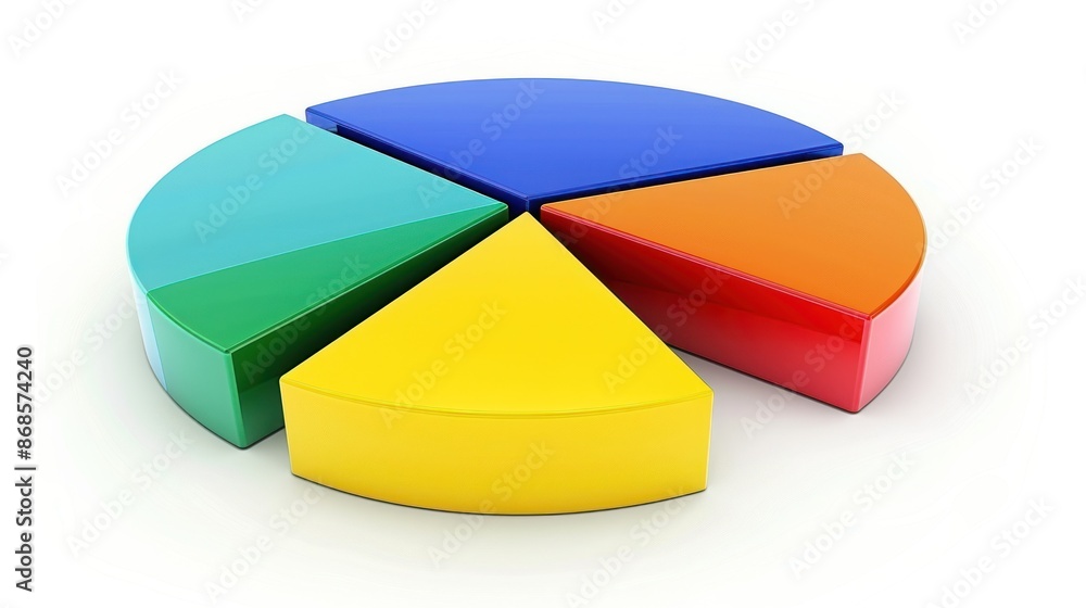 Obraz premium Colorful 3D Pie Chart Illustration