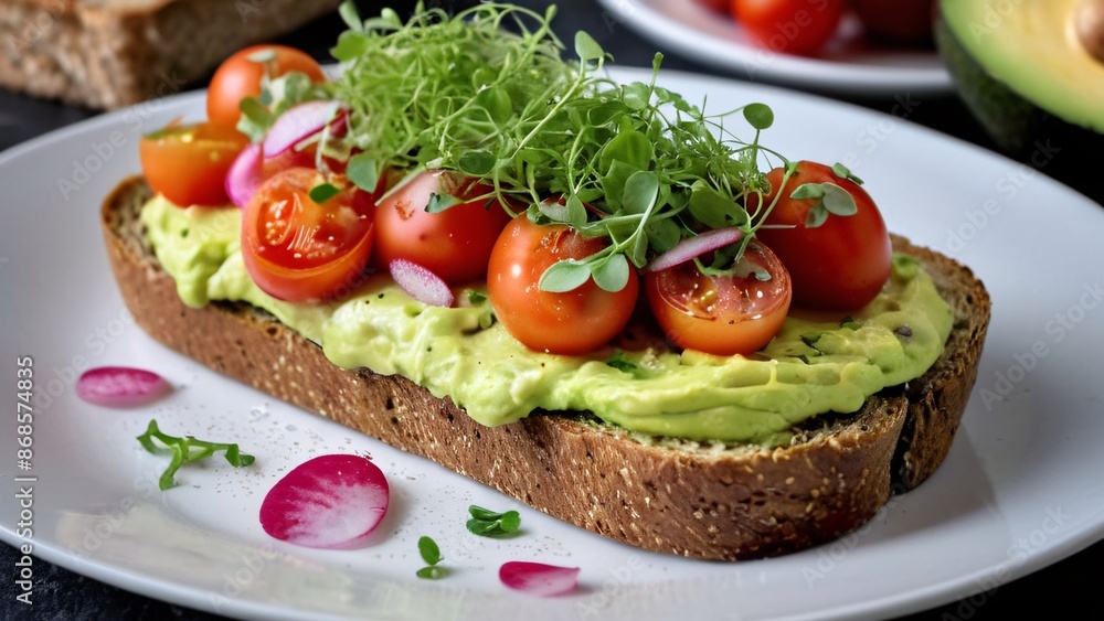 Avocado Toast: Gourmet Delight on Whole Grain Bread Avocado Toast: Gourmet Delight on Whole Grain Bread