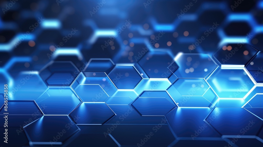 Geometric blue hexagonal patterns background Geometric blue hexagonal patterns background