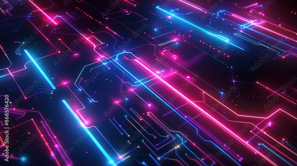 Abstract Neon Circuitry Pattern Abstract Neon Circuitry Pattern