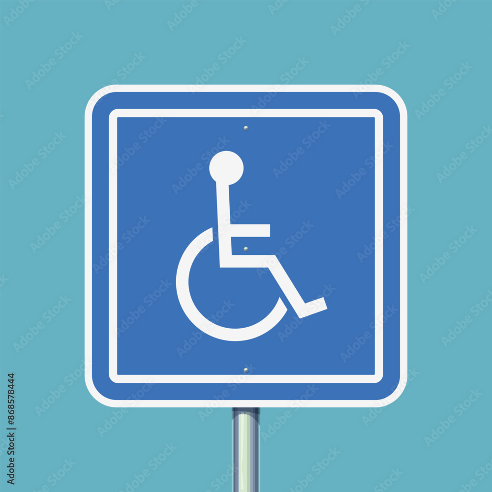 front view road sign for disabled human front view road sign for disabled human