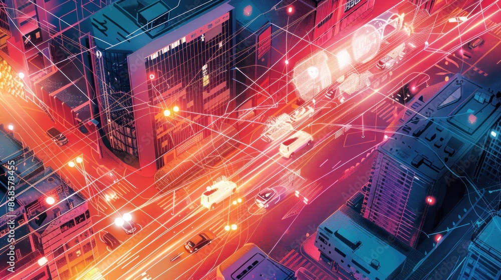 Futuristic Cityscape with Neon Lights Futuristic Cityscape with Neon Lights