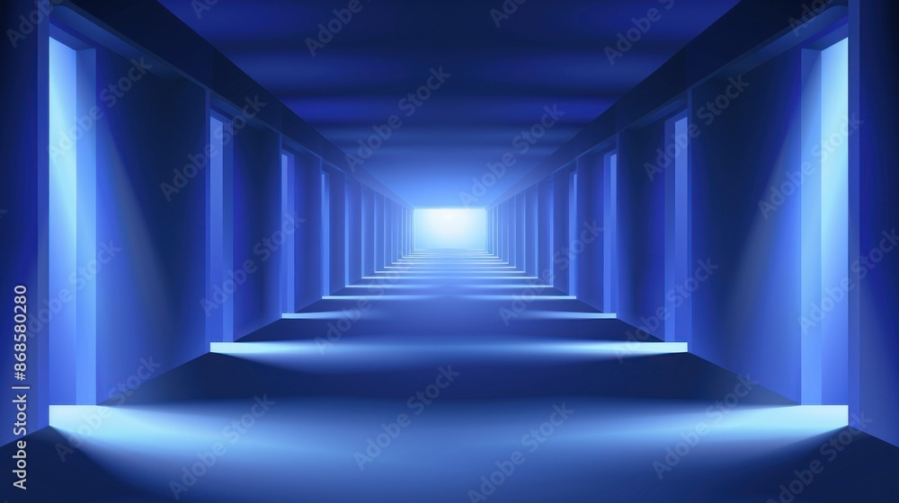 Obraz premium A Long, Empty Corridor with a Bright Light at the End