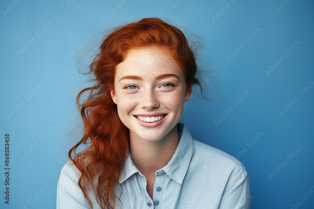 Young pretty Redhead girl over colorful background Young pretty Redhead girl over colorful background