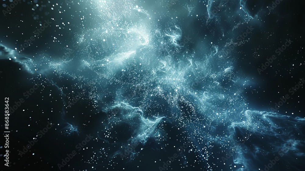 Fototapeta premium Star Clusters and Nebulas Shining in Deep Space, Glittering Night Sky, Universe Fragment