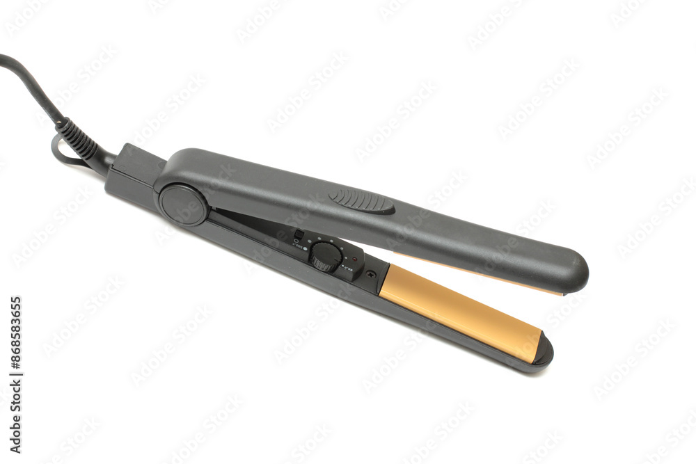 Modern hair straightener isolated on white background Modern hair straightener isolated on white background