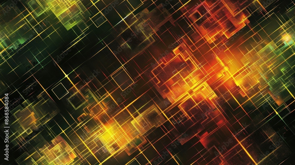 Obraz premium Abstract Digital Grid with Glowing Lines