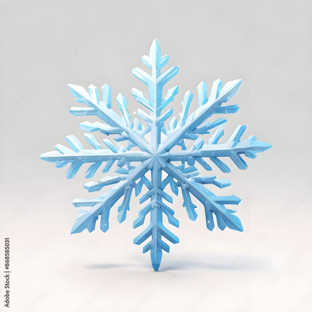 3D Christmas Snowflake, Generative AI 3D Christmas Snowflake, Generative AI