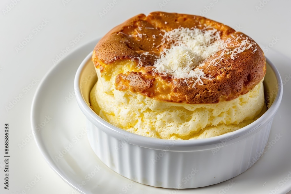 Rich and Creamy Cheese Souffle with Parmesan Garnish Rich and Creamy Cheese Souffle with Parmesan Garnish