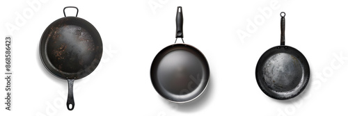Frying Pan Set Isolated on Transparent Background