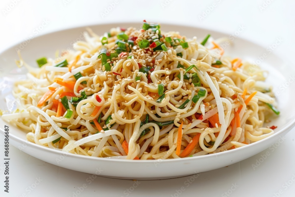 Delicious Thin Egg Noodles with Spicy Garlic Ginger Dressing Delicious Thin Egg Noodles with Spicy Garlic Ginger Dressing