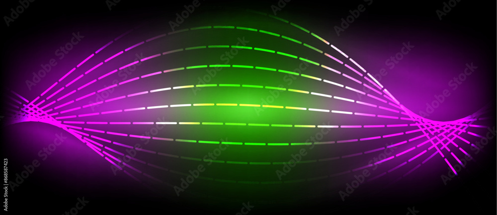 Fototapeta premium Neon wave lines with blend effect. Vector Illustration For Wallpaper, Banner, Background, Card, Book Illustration, landing page