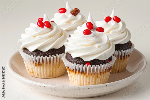 Delicate Angel Food Cupcakes with Cinnamon Jelly Bean Topping