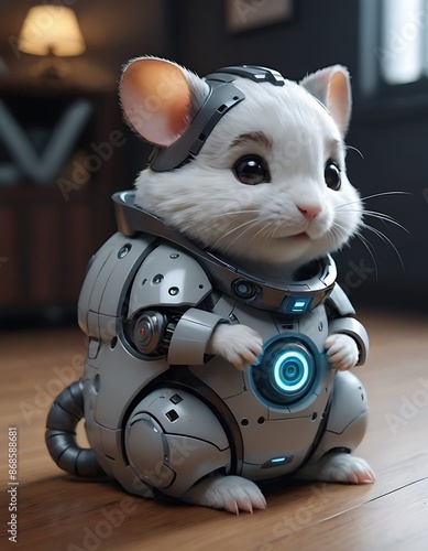  Cybertronic Mouse - Futuristic Robotic Pet. Generative Ai photo