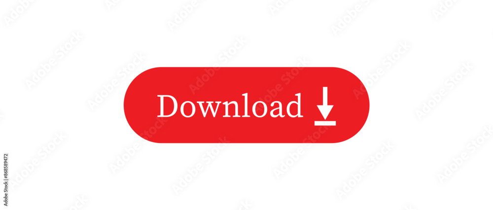 Fototapeta premium Red Transparent Download Button PNG