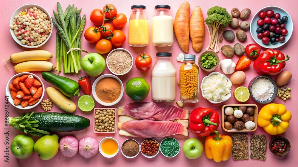 Assorted Fresh Fruits, Vegetables, and Groceries Assorted Fresh Fruits, Vegetables, and Groceries