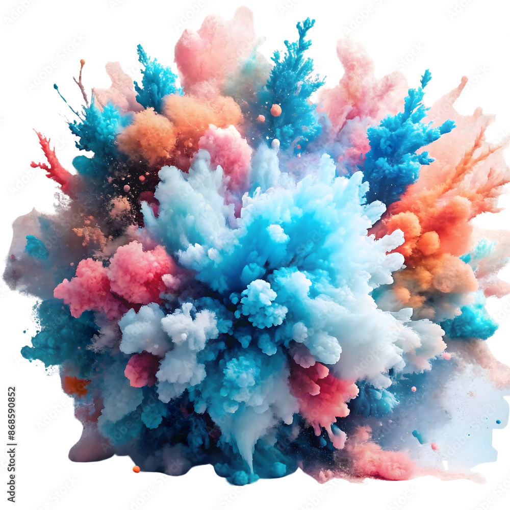 Fototapeta premium Explosive Blue and Pink Color Burst Art