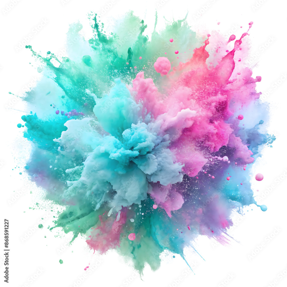 Fototapeta premium Vibrant Blue and Pink Color Explosion Art