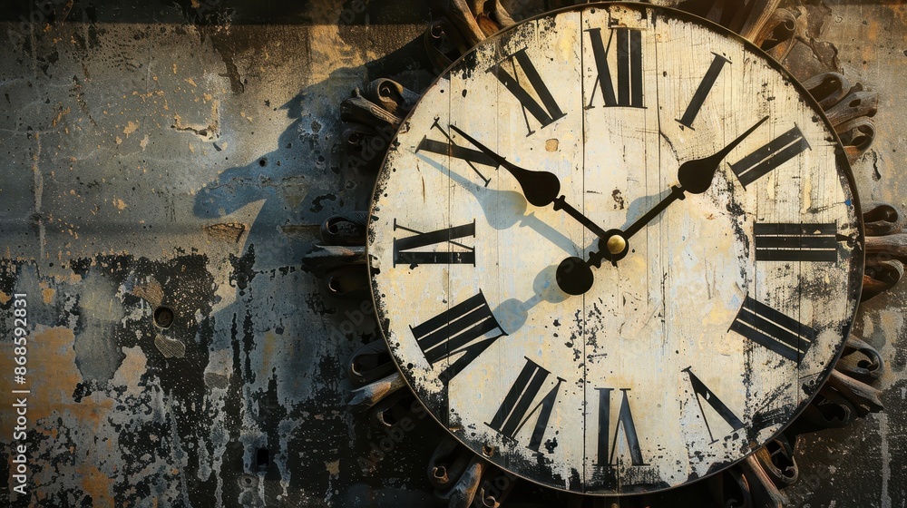 custom made wallpaper toronto digitalVintage Roman Numeral Clock Face on Distressed Wall