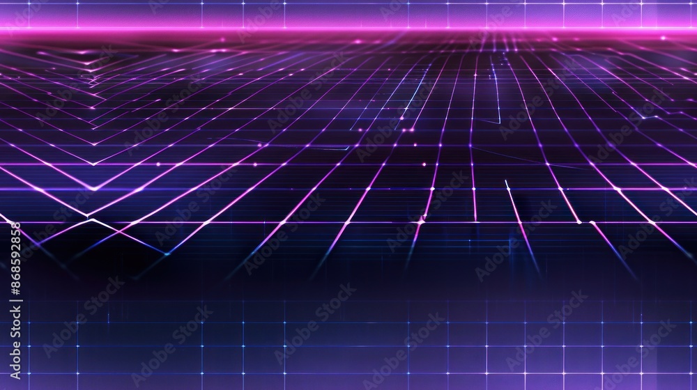 Cyberpunk Grid Background with Neon Lights Cyberpunk Grid Background with Neon Lights