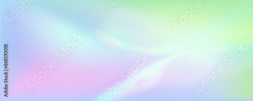 Abstract background featuring a holographic blur with a color gradient.Vector grain noise texture, and watercolor blend.Neon iridescent colors creating a smooth gradation effect.