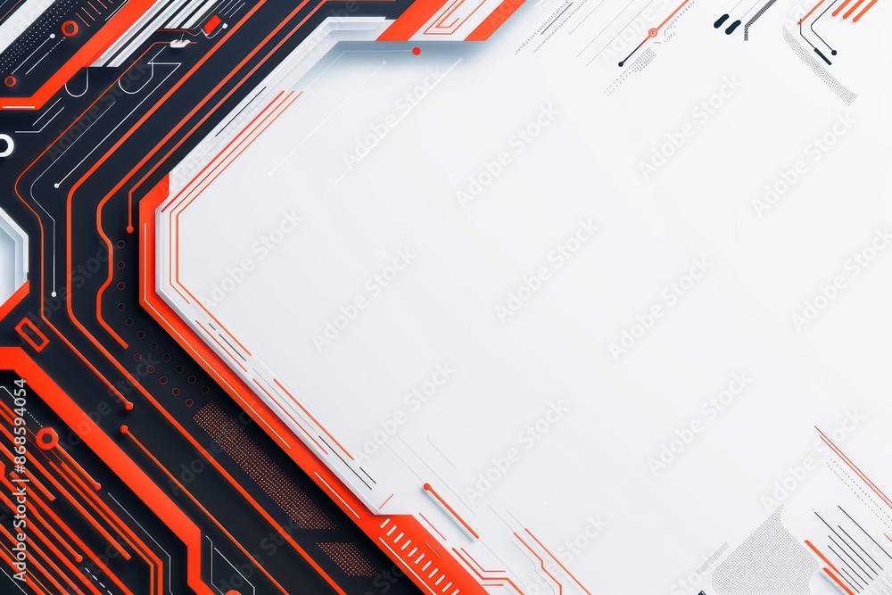 Obraz premium Minimalist cyberthemed marketing design featuring abstract graphics with copy space