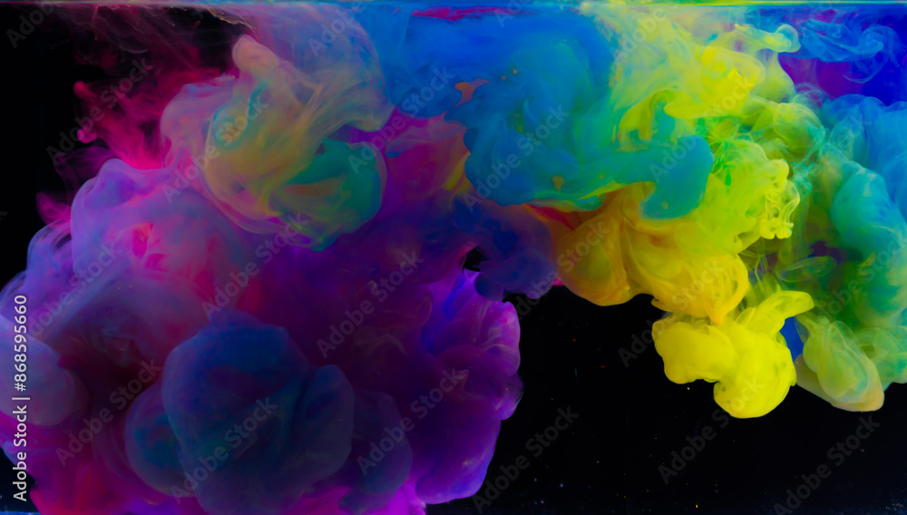 Fototapeta premium colorful smoke on dark background