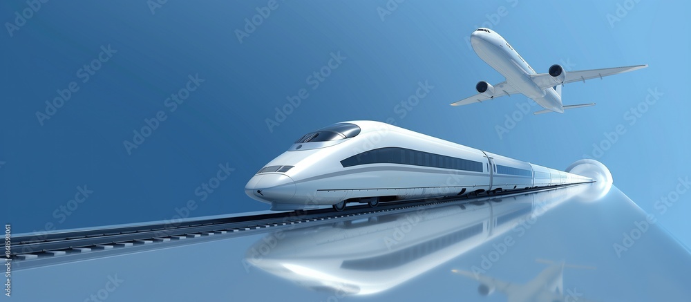 High-Speed Trains in Motion and Plane: Showcasing Convenient Transportation, Technological Advancement, and the Integration of Air and Rail for Efficient Mobility High-Speed Trains in Motion and Plane: Showcasing Convenient Transportation, Technological Advancement, and the Integration of Air and Rail for Efficient Mobility