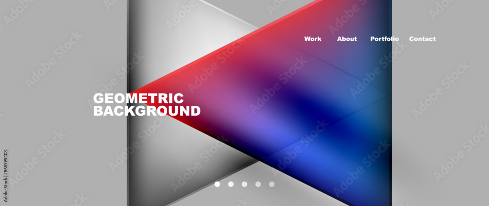 Naklejka premium Metal triangles with colorful bright triangles. Geometric modern minimalist design template