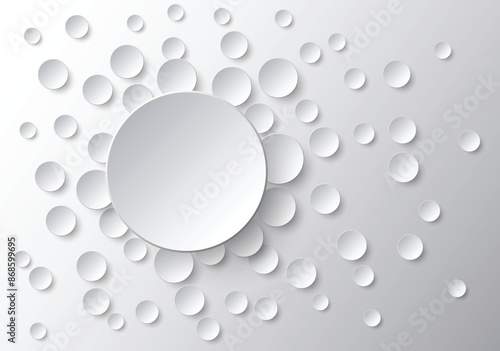 abstract 3d circle paper art vector graphic design background