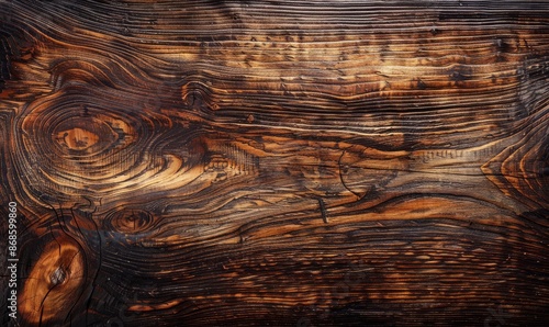 Dark oak wood surface with polish