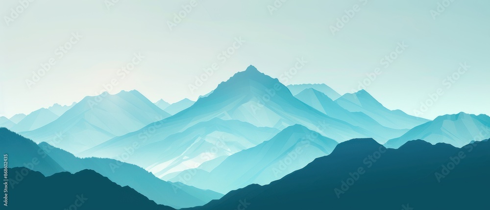 The mountains are blue and the sky is clear The mountains are blue and the sky is clear