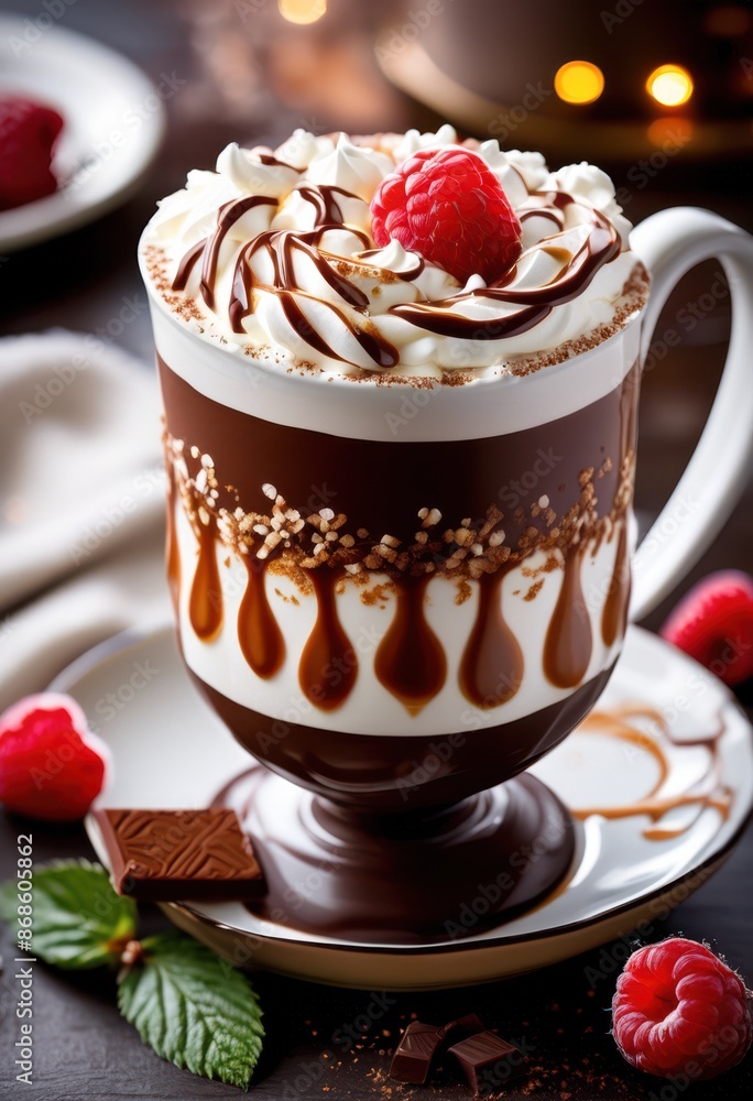 decadent gourmet hot chocolate fluffy whipped cream swirls top, delicious, dessert, tasty, beverage, creamy, luxury, indulgent, rich, smooth, cozy, winter decadent gourmet hot chocolate fluffy whipped cream swirls top, delicious, dessert, tasty, beverage, creamy, luxury, indulgent, rich, smooth, cozy, winter
