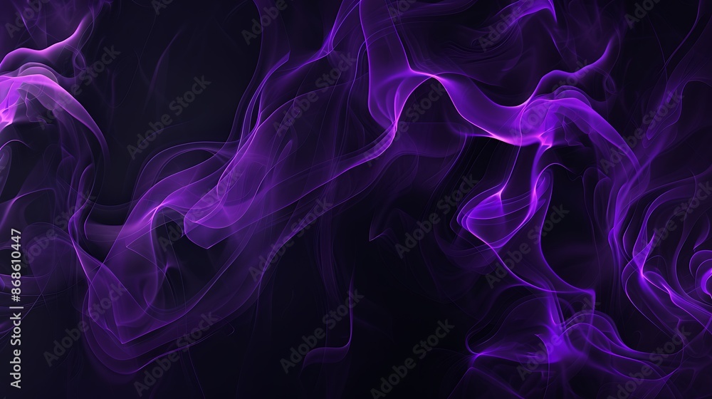 Fototapeta premium A black abstract background with purple smoke very detailed and realistic shape