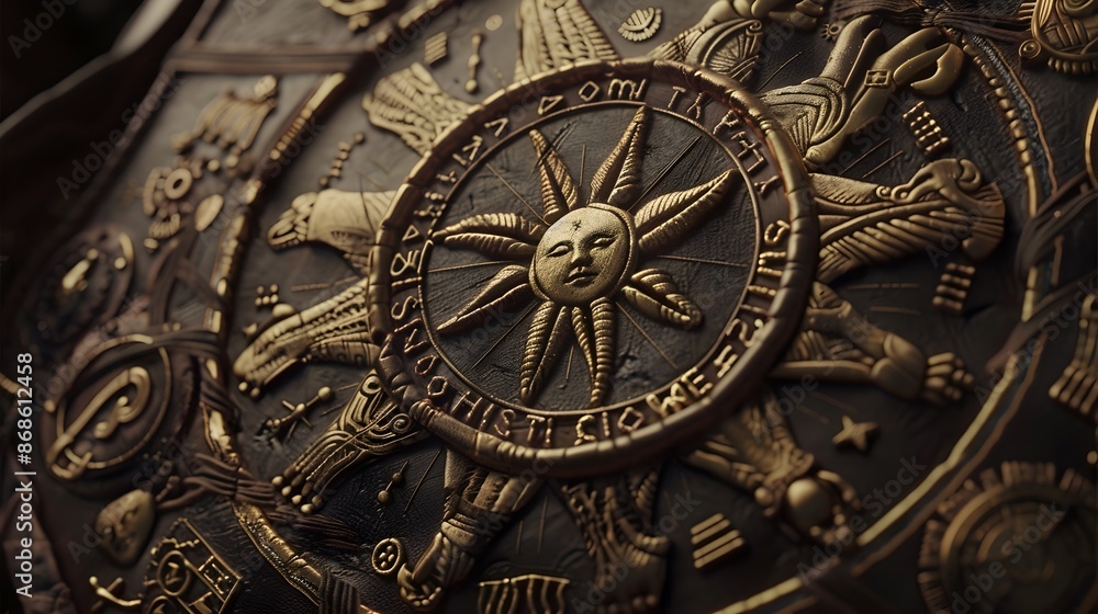 Obraz premium Astrology-Themed Laptop Sleeve with Zodiac Signs and Cosmic Patterns for Celestial Protection
