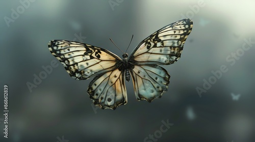 A butterfly flying overhead very detailed and realistic shape © Michael