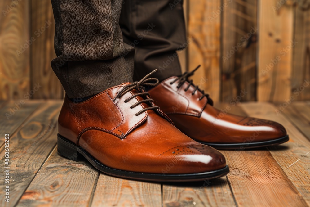 Dress Shoes Men. Classic Brown Leather Shoes for Business and Fashion Dress Shoes Men. Classic Brown Leather Shoes for Business and Fashion