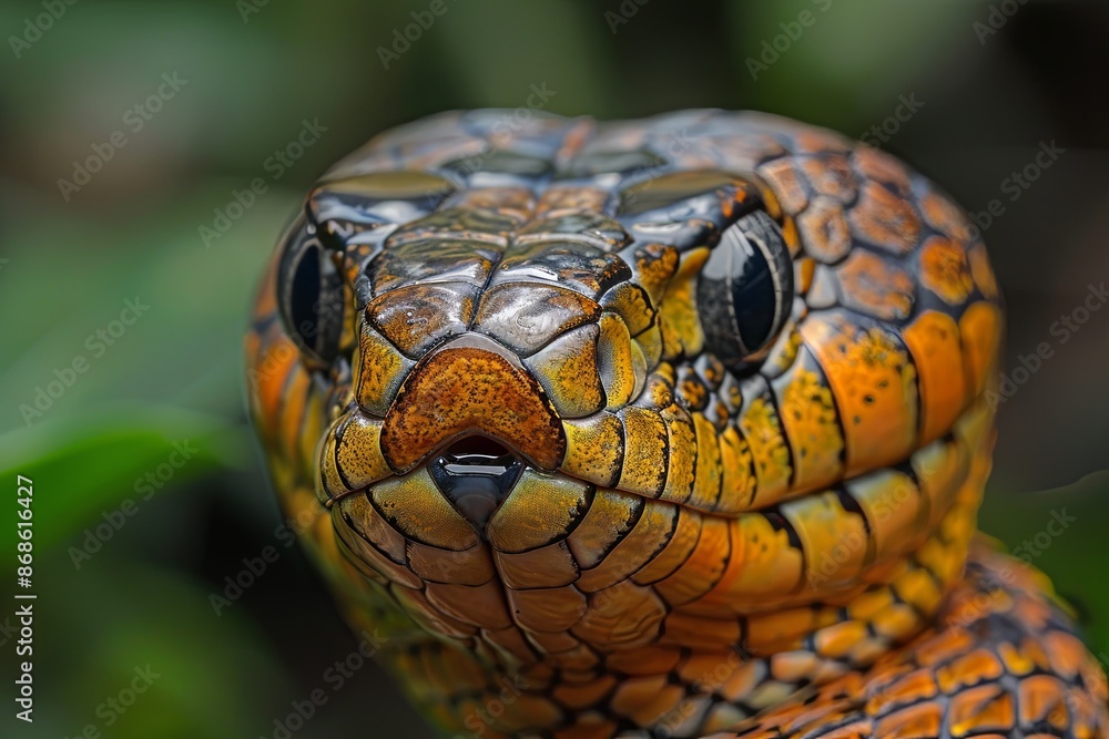 Close-Up Of A Matted Cobra In A Defensive Posture Close-Up Of A Matted Cobra In A Defensive Posture